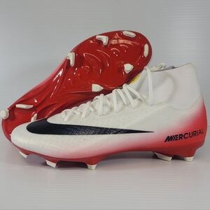Nike Zoom Mercurial Superfly 10 Academy FG Mens Size 9.5 Soccer Cleats White Red